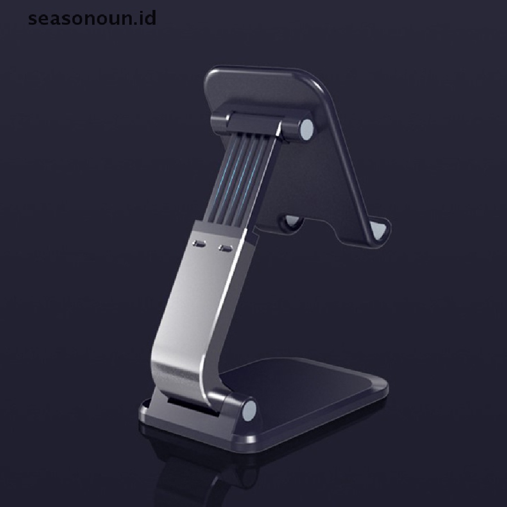 Seasonoun Aluminium Alloy Desktop Mobile Phone Stand Tablet Holder Portable Lipat Tablet Support Meja Ponsel Lazy Holder Untuk Smartphone Mount.