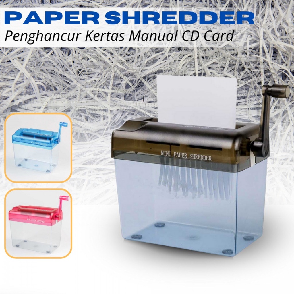 Penghancur Gilingan Kertas Manual CD Card Paper Shredder 4.5 L