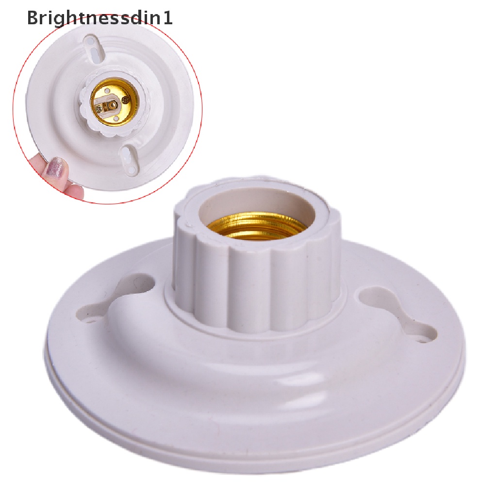[Brightnessdin1] E27 LED Light Bulb Holder Round Socket E27 Base Soket Lampu Gantung Sekrup Base Butik