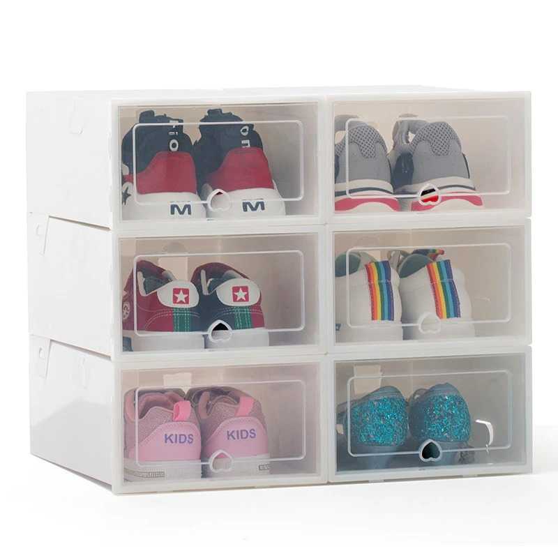 (BISA COD) FTIHSHP BNBS Kotak Susun Rak Organizer Sepatu Shoe Box 6 PCS Size L - LF010