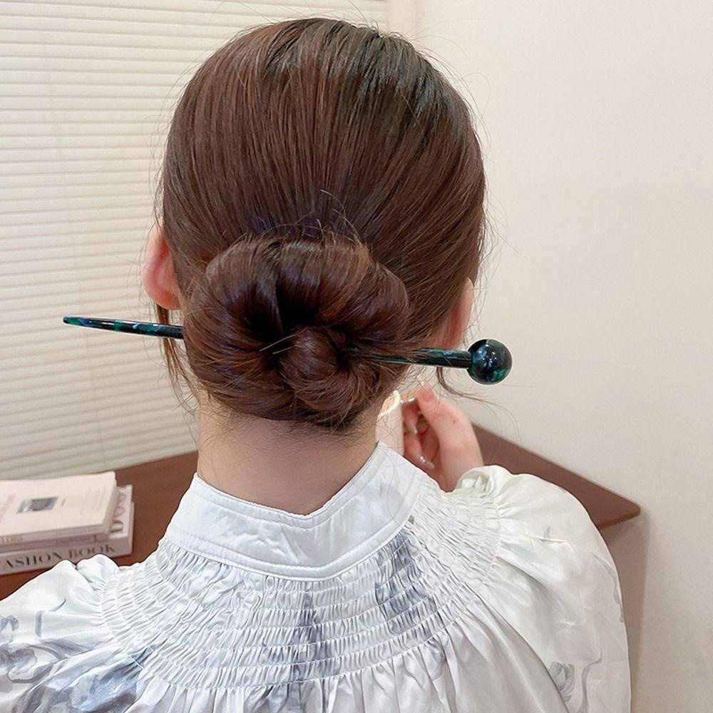 NEEDWAY Needway Wanita Rambut Stik Fashion Hiasan Kepala Sederhana Rambut Stik Untuk Perempuan Dikepang Jepit Rambut Baru Bulang Akrilik Chinese Hair Fork