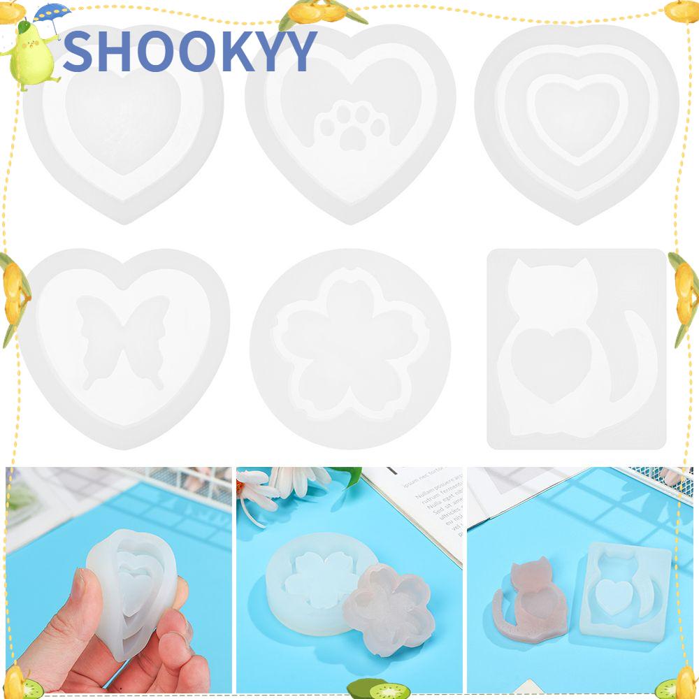 Chookyy Cetakan Silikon Pasir Hisap Baru Shaker Love Hati Resin Dog Paw Casting Tools Mold