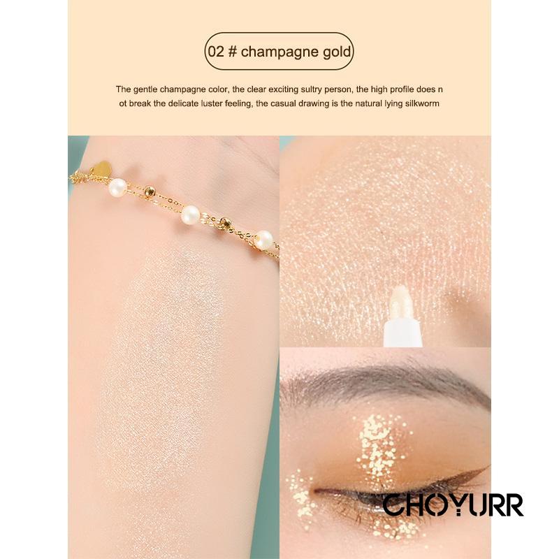 【COD】Eye Shadow / Lying Silkworm Kombinasi Sparkling Shimmer Soft Powder Tahan Air Lying Silkworm Pen Highlight -CH