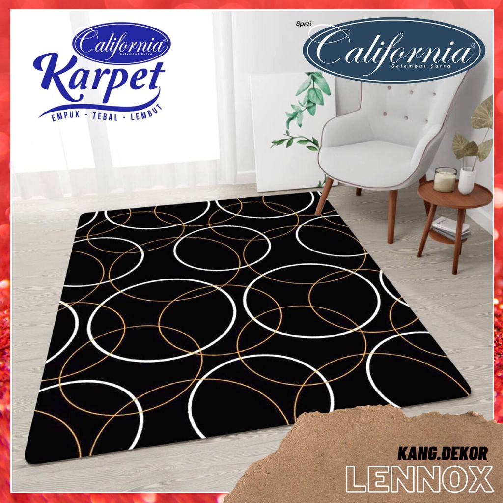 Karpet Selimut California Motif Lennox 150x190 Murah Premium Busa Besar Lembut Empuk anti Licin Polyester Tikar Malaysia Perlengkapan Rumah Minimalis