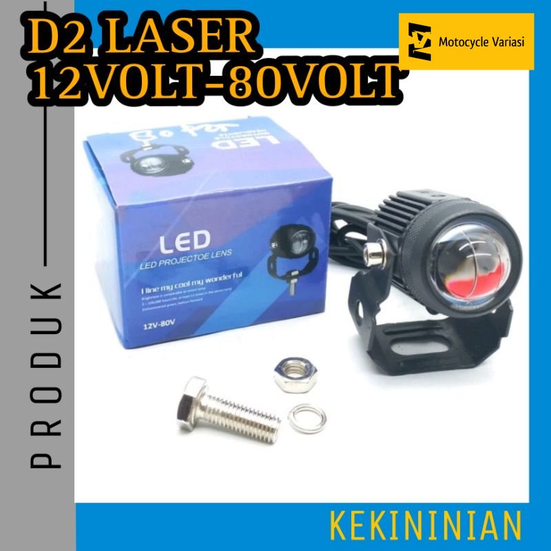 GMS Lampu Tembak D2 Mini Laser High Low Putih Kuning 12V-80Volt 20Watt