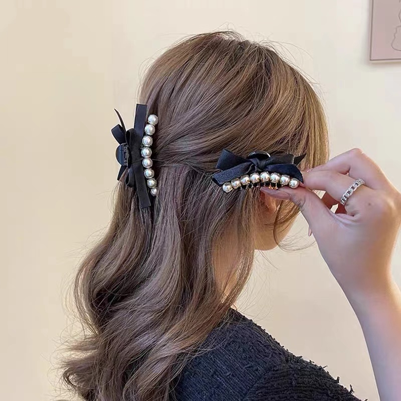 1Pcs Korean Pearl Bow Hairpin Bangs Clip Hairclips for Sweet Lovely Girls