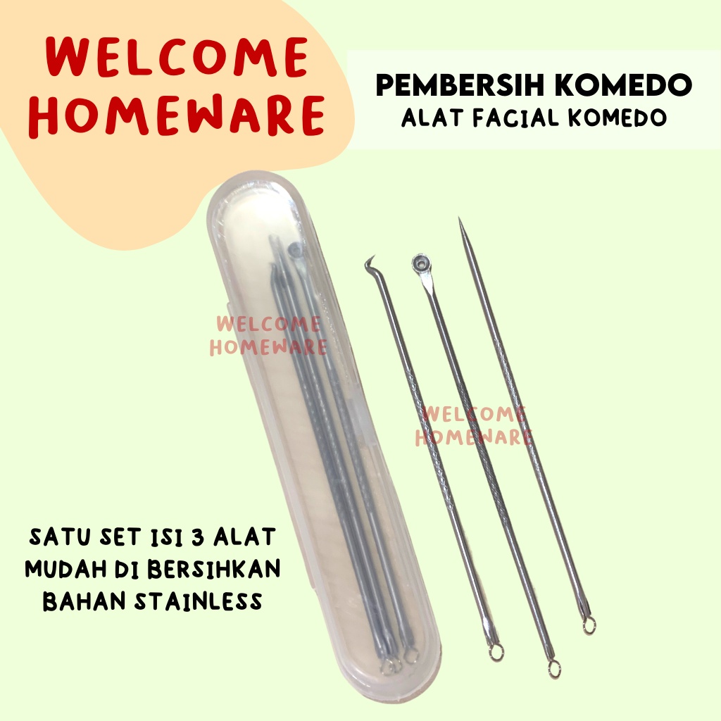 Pembersih Komedo Alat Facial Blackhead Set Isi 3 Removal Pencet