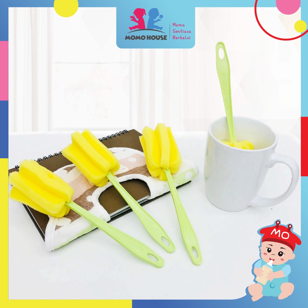 MOMO HOUSE Pencuci Botol Susu Bayi Spons Botol Susu Bayi Pencuci Botol Pembersih Botol Bayi