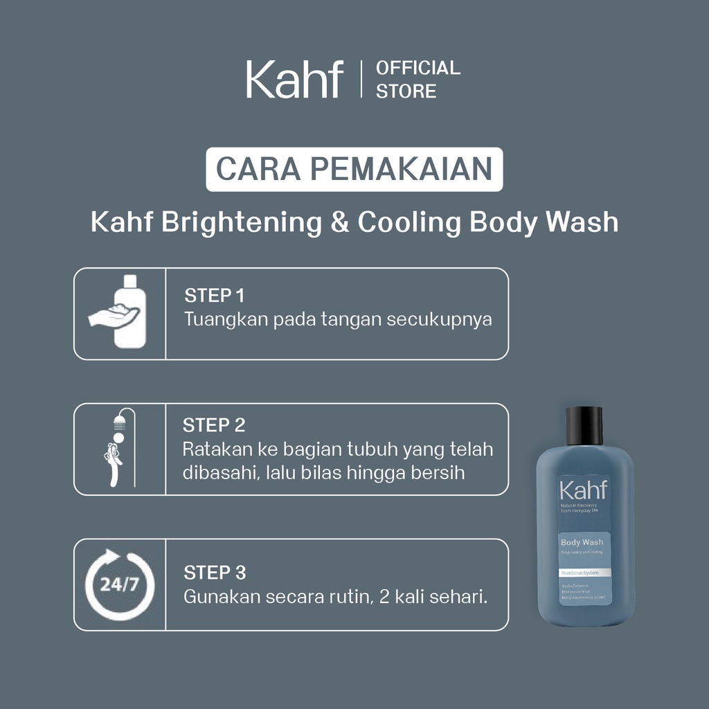 Kahf Brightening and Cooling Body Wash 200 ml - Sabun Mandi Pria