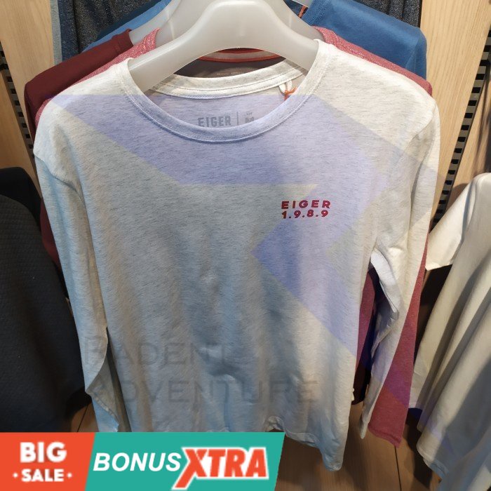 Kaos EIGER1989 LA STRADA LS TSHIRT 91000 6749 Grey Abu Hitam Black ORIGINAL KEREN AWET