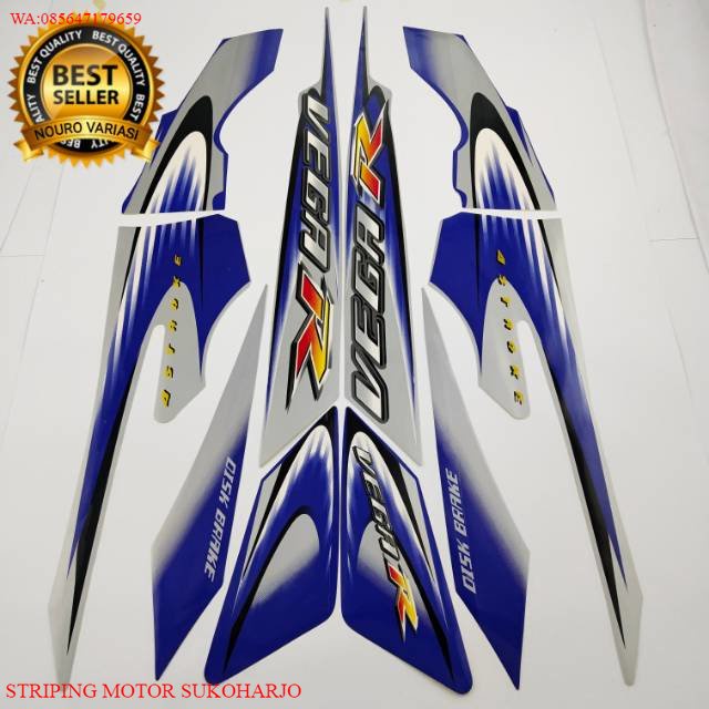 (ORI) Striping Yamaha Vega r new 2006 2007 silver biru list body standar KUALITAS ORIGINAL MURAH
