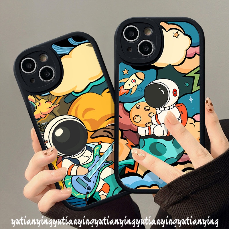 Case Untuk Infinix Note8 Hot 11 10 9 Play 10T 11s 10s Hot 10 Lite Infinix Smart5 6 Trendi Merek NASA Kartun Astronot Telepon Lembut Tpu Silicon Penutup Belakang