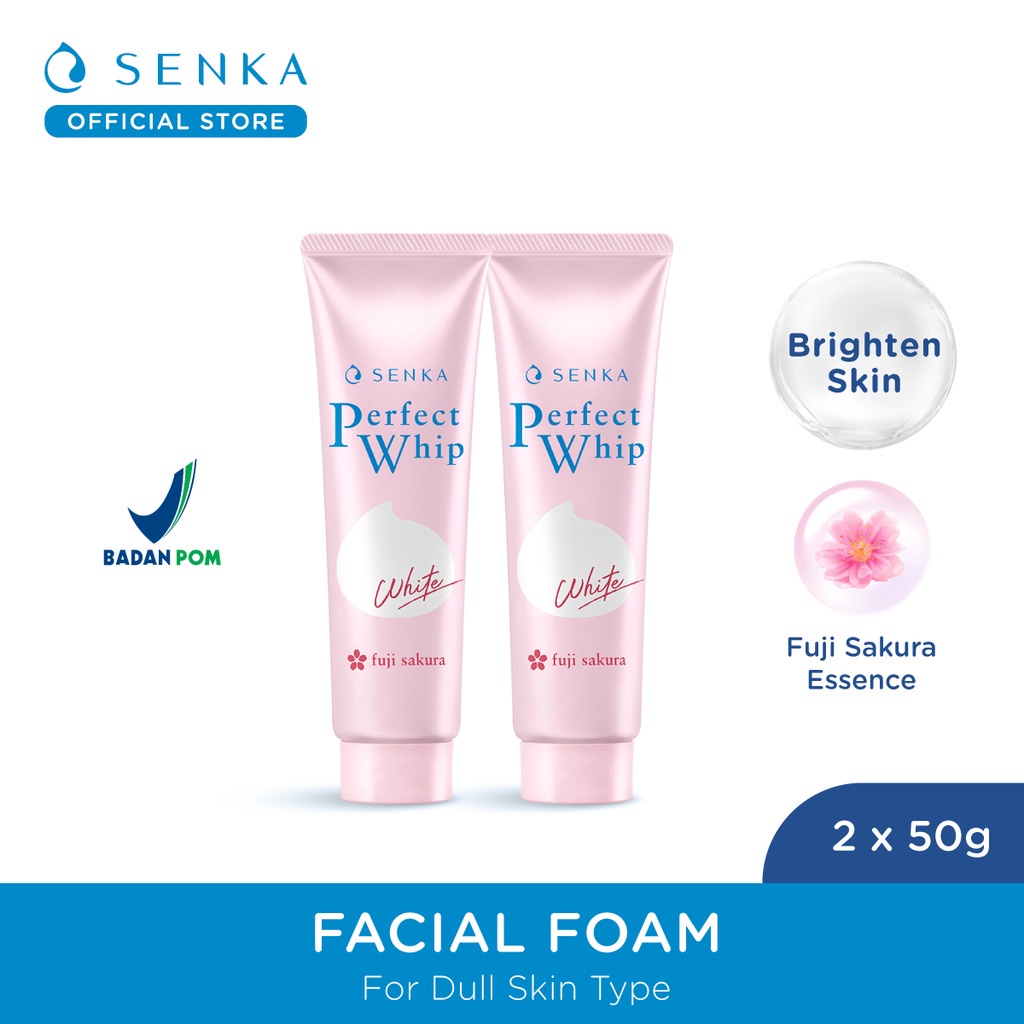 [TWINPACK] SENKA - Perfect Whip Vibrant White Facial Foam From Japan 50g - Untuk Mencerahkan Wajah