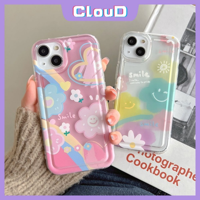 Ins Korea Fresh Watercolor Flower Case Untuk Redmi A1 10A 10 9T 9C NFC 9A Redmi Note 10 10s 11s 9 11 Note9 Note10 Note10s Note11 Senyum Lucu Lembut Tpu Shockproof Airbag Cover