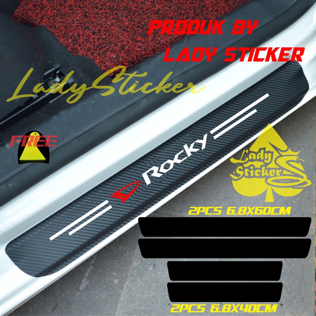 SILLPLATE CARBON 3D MOBIL ROCKY STICKER KARBON 3D PIJAKAN KAKI MOBIL DAIHATSU ROCKY
