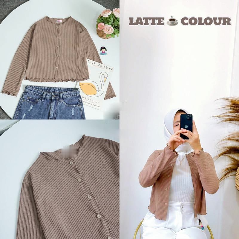 Tq88indonesia Fashion  PASTELI CROP KRIWIL CARDIGAN / Cardi Wanita Terbaru / Cardigan model crop top / Cardigan potongan crop untuk wanita