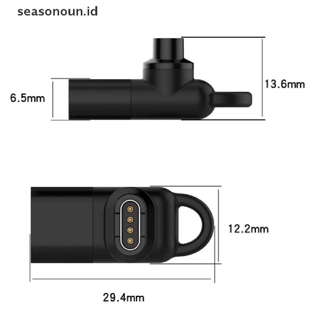 Seasonoun Female Type C Ke 4pin Konektor Charger Converter Adapter Untuk Fenix7/7x/7s.
