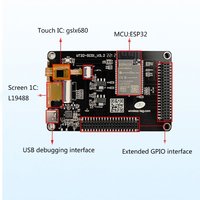 Zzz 35inch WT32-SC01 ESP32 Modul Layar LCD 320x480 Serial Port Display Wifi Bluetooth-Kompatibel 4MB SPI Flash 8MB P