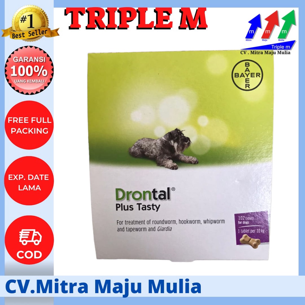 Drontal dog / drontal plus tasty / obat cacing anjing / obat cacing drontal