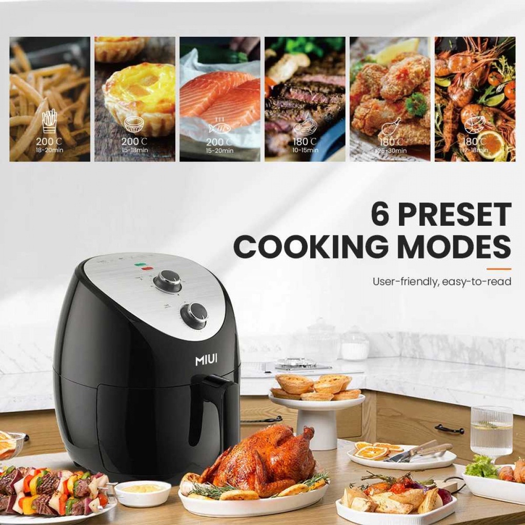 MIUI Air Fryer Mesin Penggoreng Tanpa Minyak Anti Lengket 5 L Button