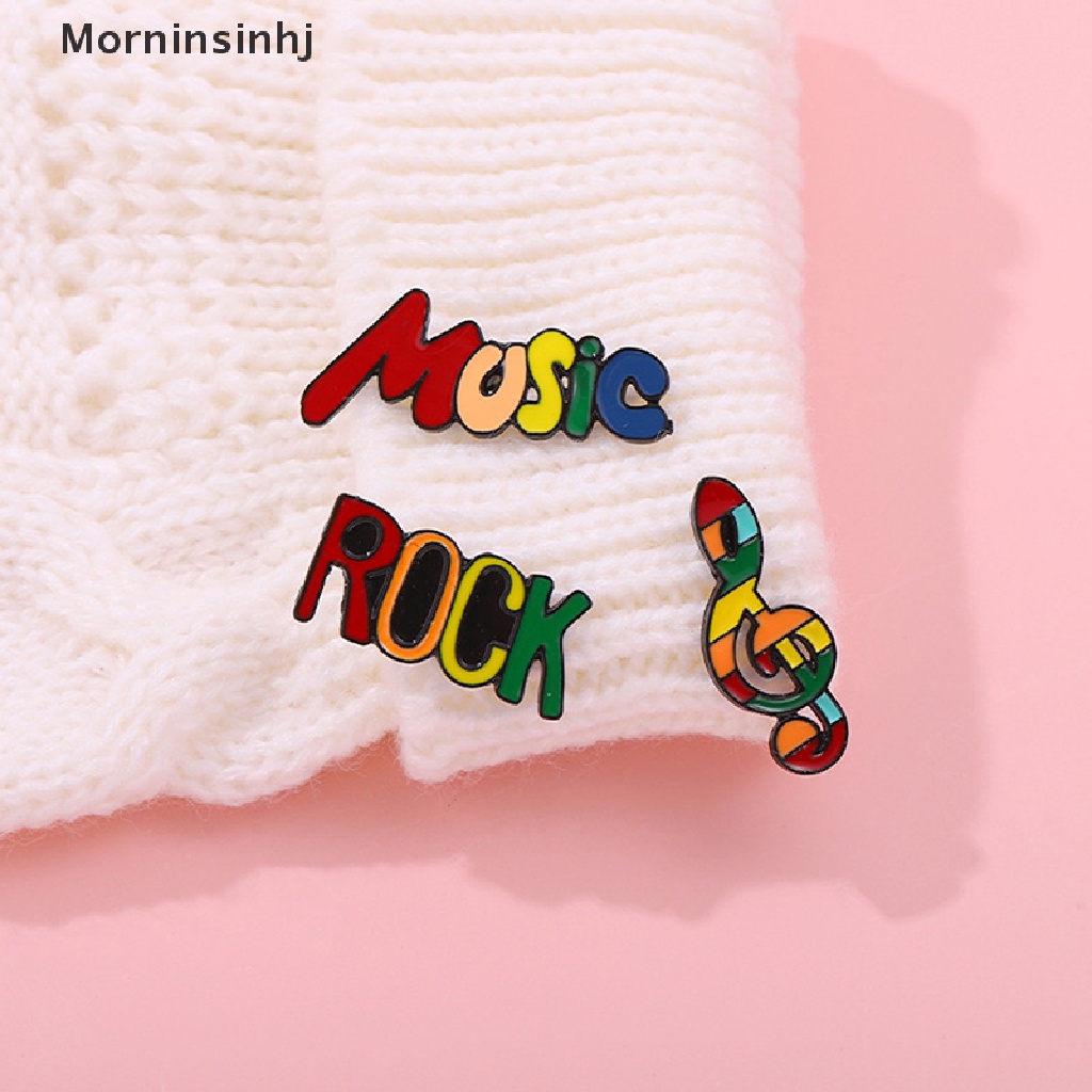 Mornin Musik Rock Enamel Pin Lencana Musik Perhiasan Catatan Kerah Pakaian Ransel Custom Hujan Bros Kartun Anak Hadiah Teman Aksesoris id