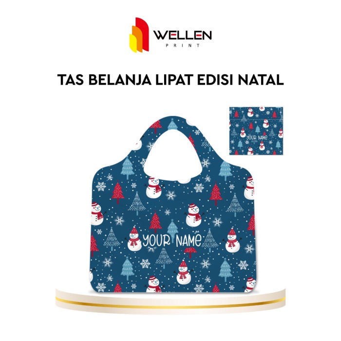 

⭐BISA COD⭐ Cetak Tas Belanja Lipat Edisi Natal / Shopping Bag Christmas - Jumbo 40x55cm
