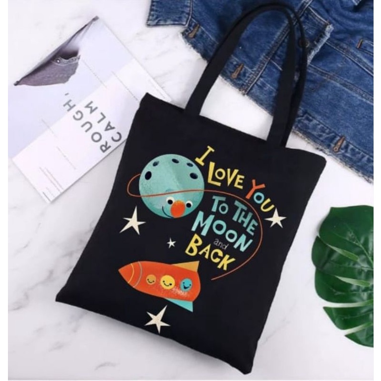 Tote bag remaja wanita keren Tas Sekolah girls Tas Belanja 37 x 31