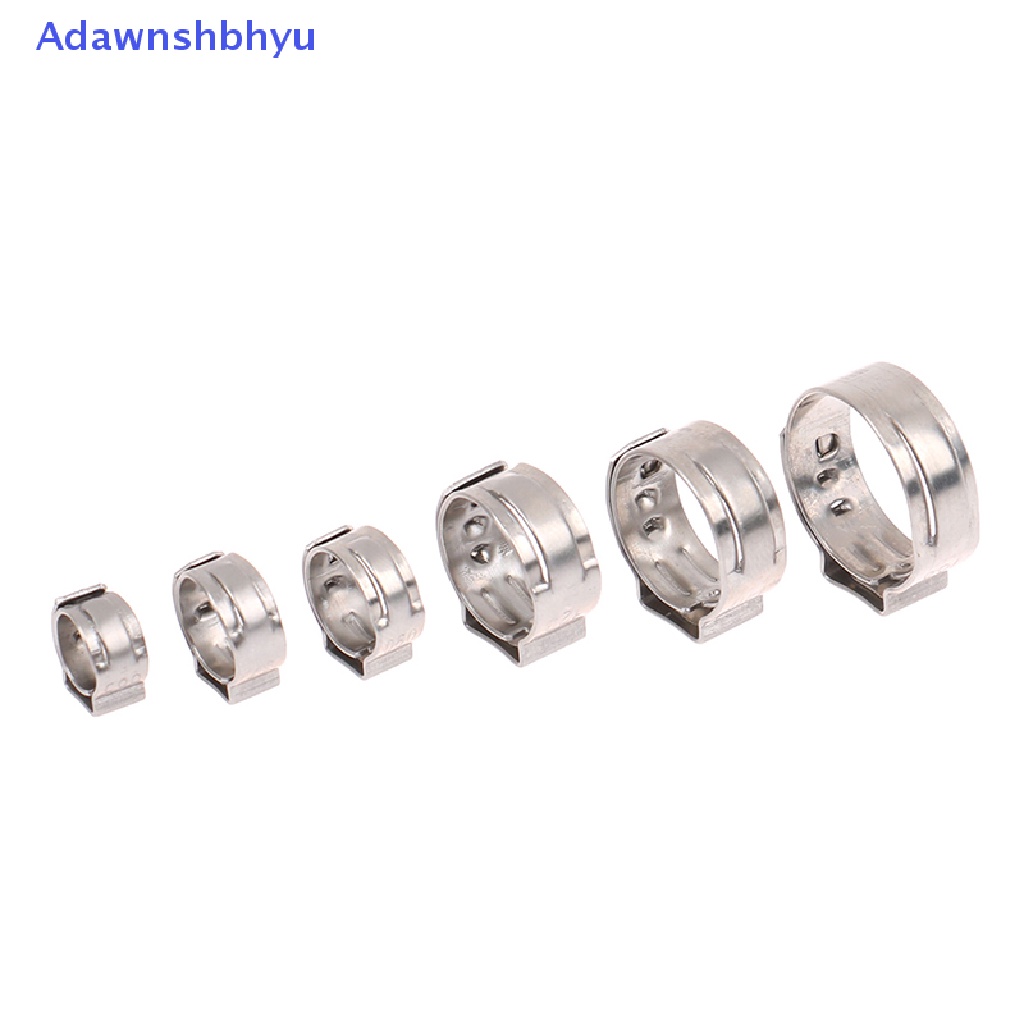 Adhyu 10Pcs Klem Selang Single Ear Stepless 304stainless Steel Hose Clamp Cincin Penjepit Cinch Untuk Sealing Hose Quick Release Clamp ID