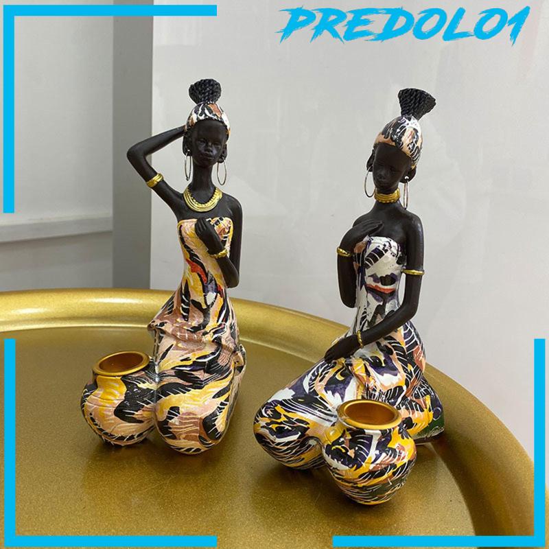 [Predolo1] Tempat Lilin Gaya Retro Candlestick Patung Wanita Exotic Afrika Untuk Masuk