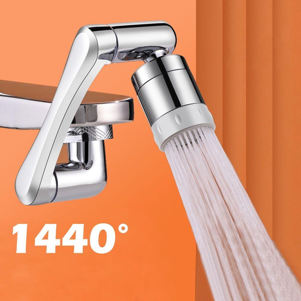 【 ELEGANT 】 Faucet Extender1440/Alat Pemanjang Kran Air° Tembaga Anti Splash Rotatable Hemat Air Aksesoris Kamar Mandi Dapur Kran Aerator