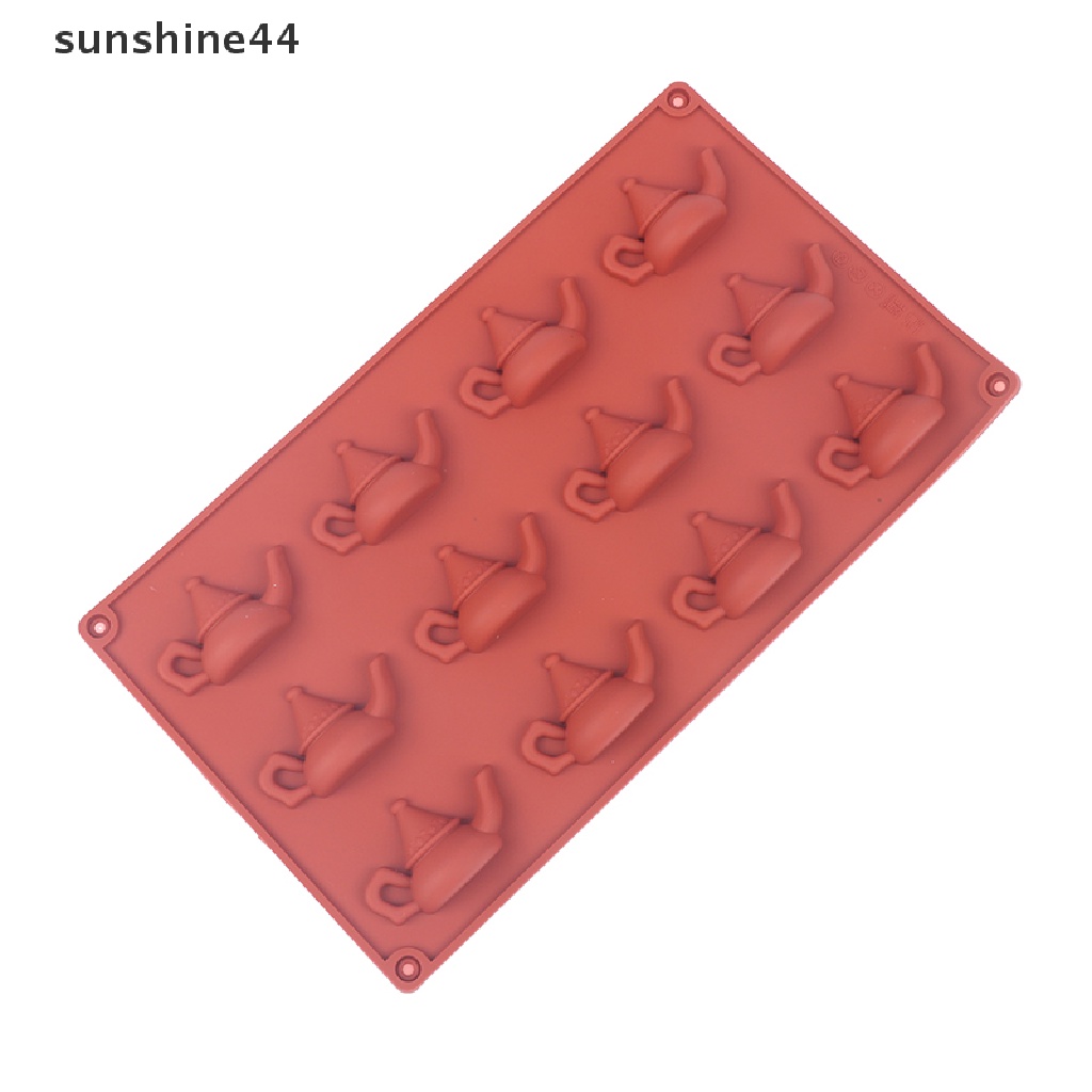 Sunshine 1Pc 12lubang Lucu Bentuk Teko Mousse Kue Cetakan Silikon Es Krim Dessert Mold ID