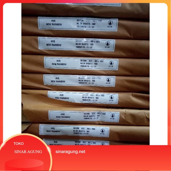 

KERTAS HVS 58g NEW RAINBOW/INDIGO 65X100 isi500lembar