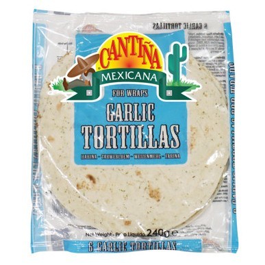 

Kulit Kebab Cantina Mexicana Garlic Tortillas isi 6pcs Uk 21cm