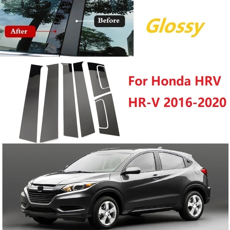 Honda Hitam Mengkilap Jendela Pintu Mobil Kolom Tengah B C Tiang Pilar Stiker Lis Kaca Film Dekorasi Untuk Kota CRV CR-V HRV HR-V Civic Jazz Accord Aksesoris