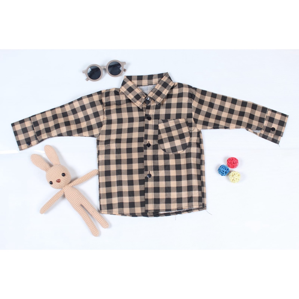 KEMEJA ANAK LAKI TARTAN / KEMEJA FORMAL UNISEX ANAK PREMIUM