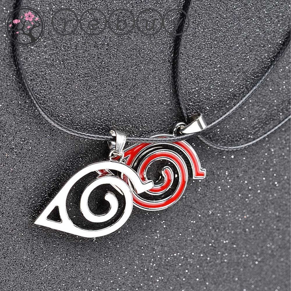 REBUY Unisex Pendant Necklace Gift Cosplay Props Anime NARUTO Kakashi Leaf Village Konoha Jewelry Japanese Anime Metal Uzumaki Naruto Uchiha Itachi Symbol Logo/Multicolor