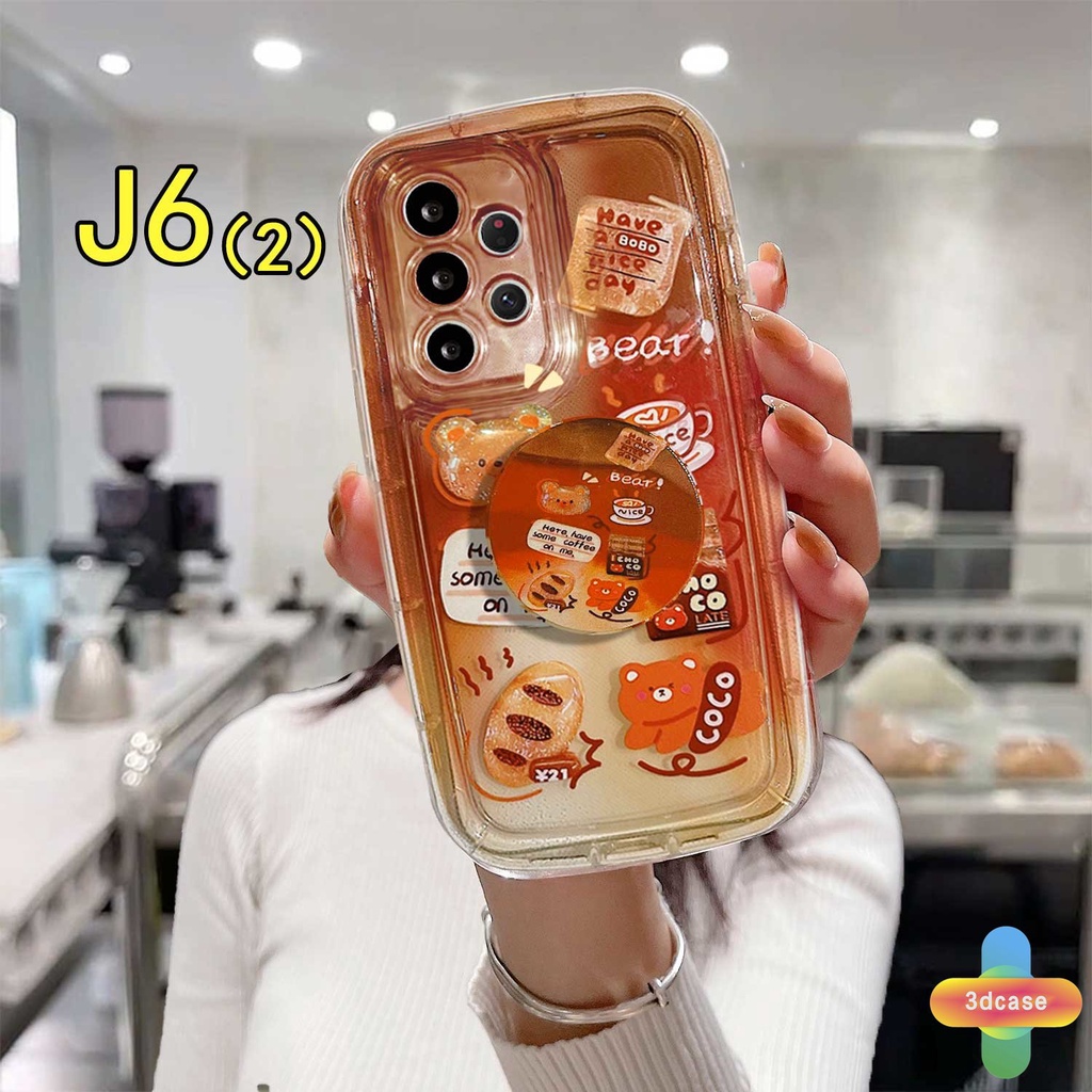 Popsocket Case Samsung A13 A03 A22 A32 A14 A52 A12 A04 A04S A23 A03S A50 A02S A20 A50S A30S A52S A30 M12 M22 M32 A125 A14 LTE A13 Lie A037F F12 M04 M10S M02S A025 A205 A305 F02S Y22S Y20I Y12S Y17 Y15 Y15S Gradual Cartoon Coffee Bear Silicone Soap Case