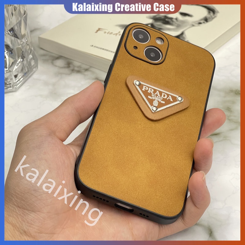 Casing Ponsel Prada Kulit Suede Fashion Untuk iPhone 14 Pro Max14Plus13 12 11 Pro Max Xs Max Xr X Xs Casing Hard Back Cover