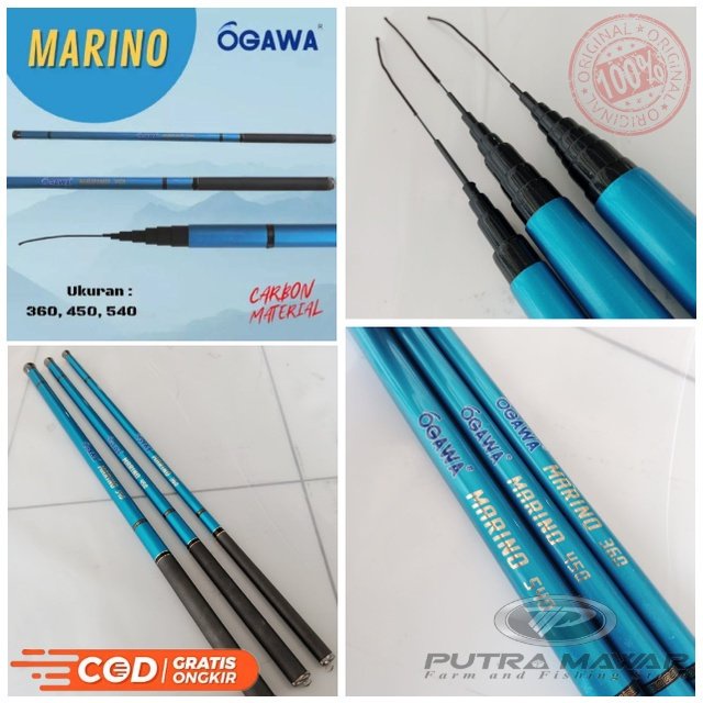 Joran Tegek Ogawa Marino 360 450 540 630 Ruas Panjang Bahan Carbon Action Medium Hard Atau Gayahan (