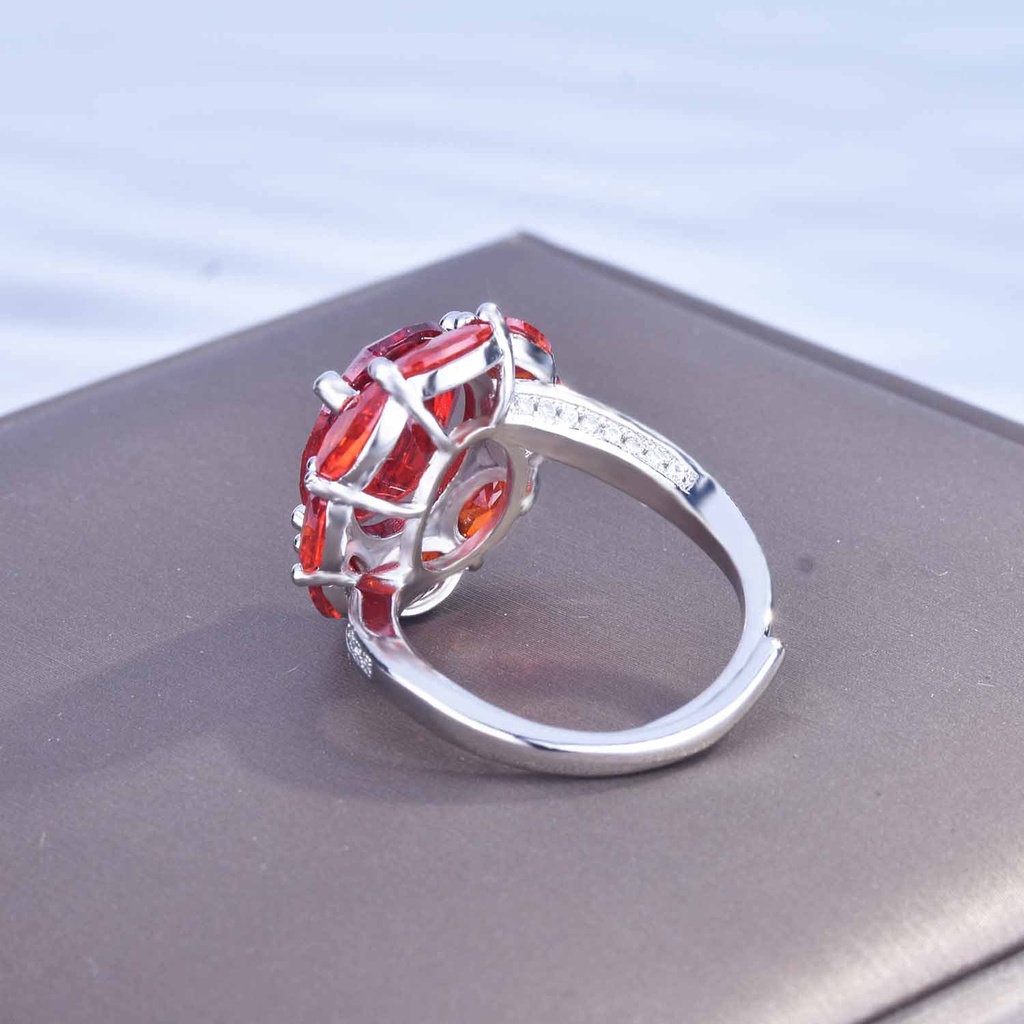 Goldkingdom Fashion Perhiasan Aksesoris Ready Stock Mewah Cadenza Harta Garnet Merah Cincin Yang Dapat Disesuaikan Kreatif Burung Merpati Merah Bentuk Telur Karat Besar Pertunangan Cincin Untuk Wanita