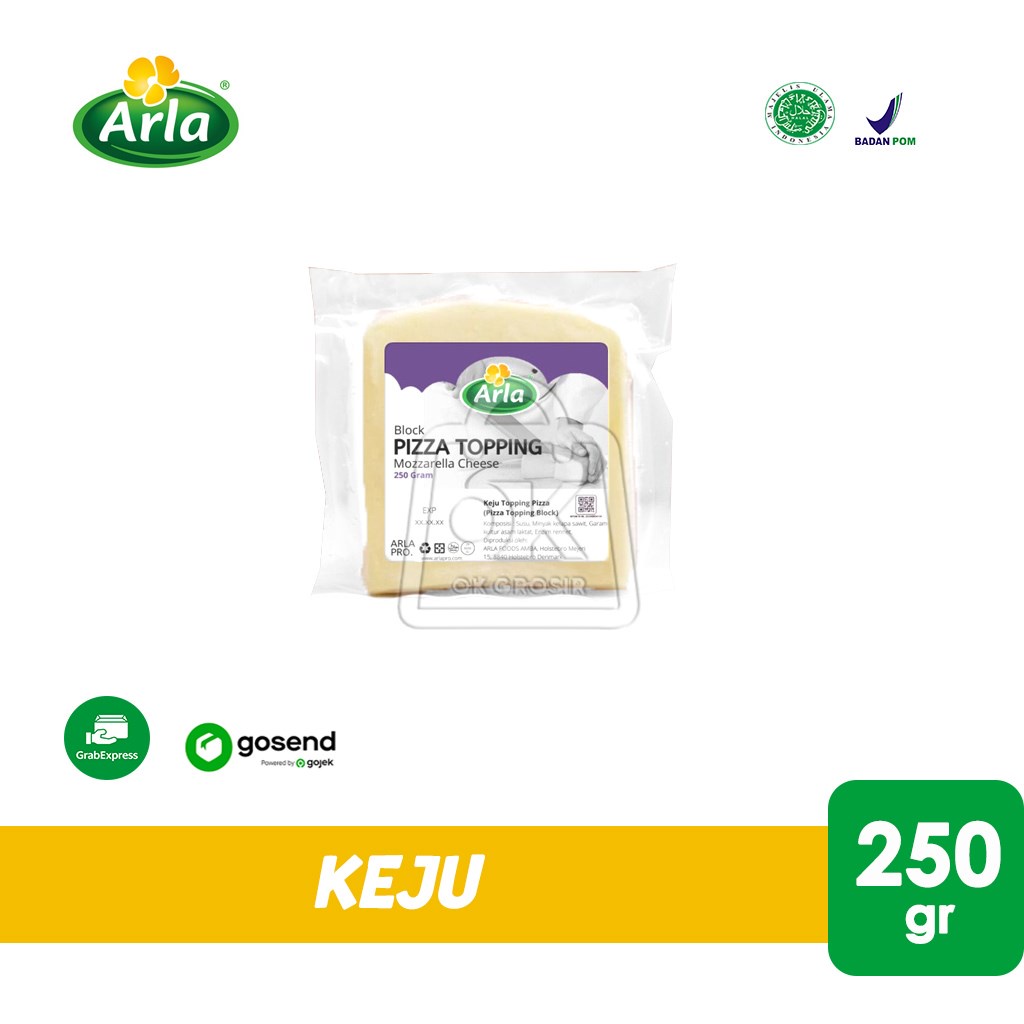 

Arla Pizza Topping Cheese Block / Mozzarella 250gr (KHUSUS INSTANT)