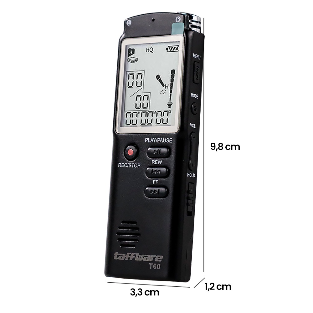 Taffware Perekam Suara Digital Voice Recorder 8GB - T60 - Black - OMSKGYBK