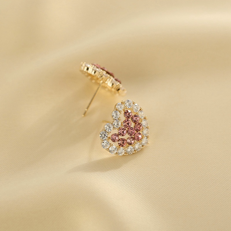 Anting Tusuk Hati Kristal Untuk Wanita925 Sterling Silver Needle Ear Bar Hypoallergenic Jewelry