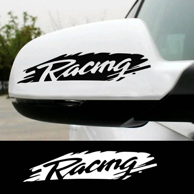 sepasang stiker spion Racing Stiker spion Mobil new