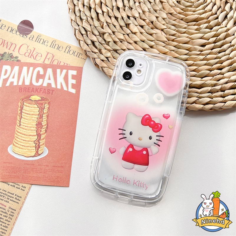 IPHONE Casing Kompatibel Untuk Iphone14 13 12 11 Pro Max X Xr Xs Max8 7 6 6s Plus SE 2020 Kucing Lucu Cinta Hati Bening Lembut Tpu Airbag Case Lensa Full Melindungi Shockproof Silicone Phone Case