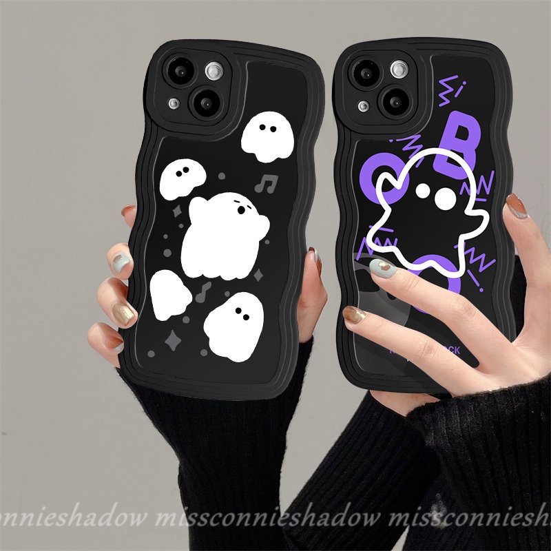 Redmi Note9 10 10s 11 11s 8 11Pro 9s 10Pro Max Redmi 10C A1 10 9T 9 9A A1+10A 9C NFC POCO M3 X3 NFC Pro Mi 11T Pro Ghost Lucu Kartun Monster Kecil Soft Wavy Edge Case