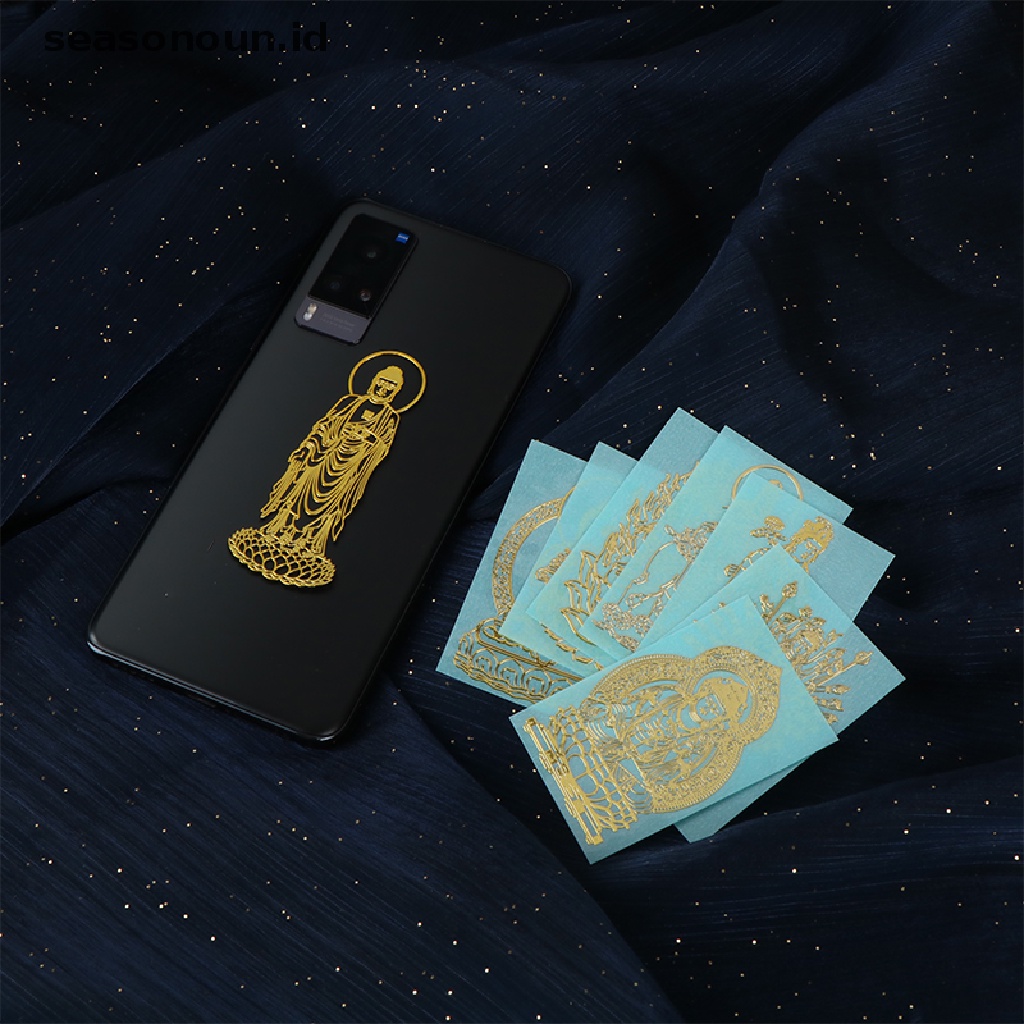 Seasonoun Thailand Buddha Sembunyikan Wajah Dan Nana Stiker Metal Decal Untuk Hp Mobil Laptop Tablet Skateboard.