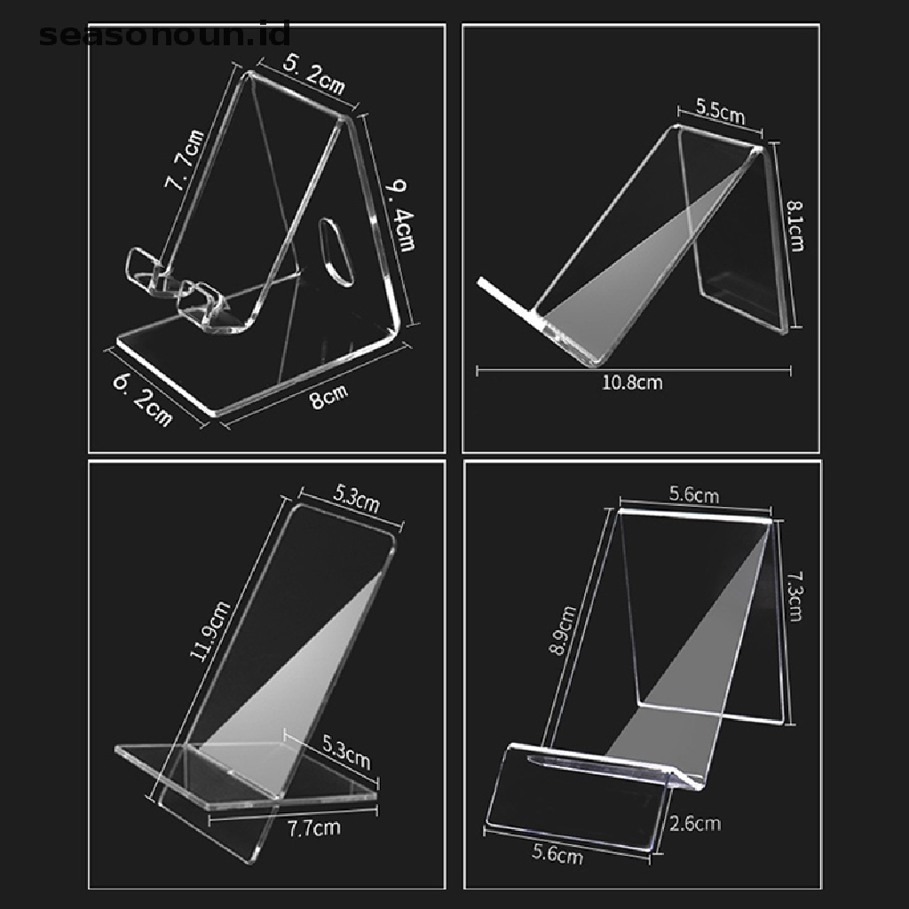 Seasonoun Holder Hp Transparan Acrylic Display Stand Rak Bening Berdiri Untuk Display Hp Untuk Samsung Huawei Xiaomi iphone.