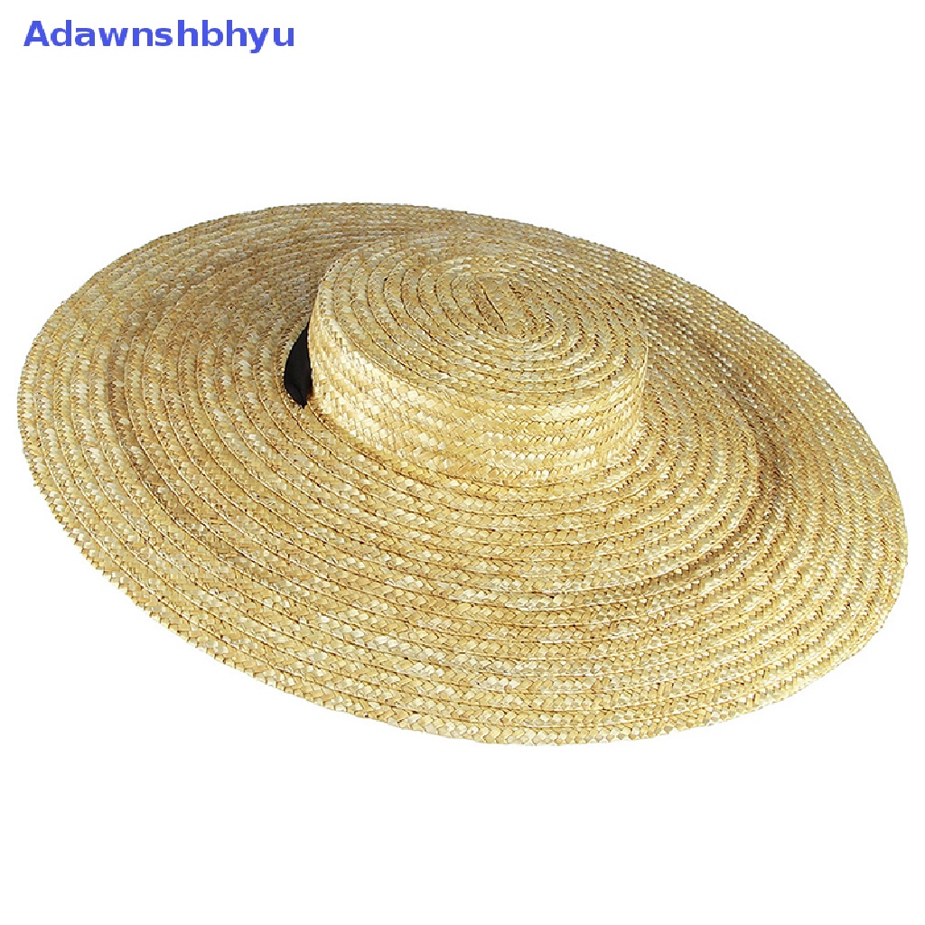 Adhyu Topi Jerami Pinggiran Lebar Untuk Wanita Pita Panjang Ladies Beach Hat Summer Sun Visor Cap ID