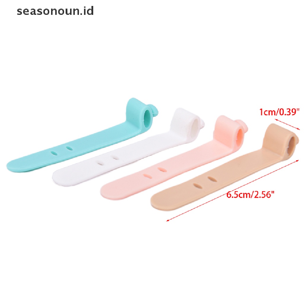 Seasonoun 4pcs Silicone Cable Winder Clip Line Holder Travel Portable Packing Organizers.